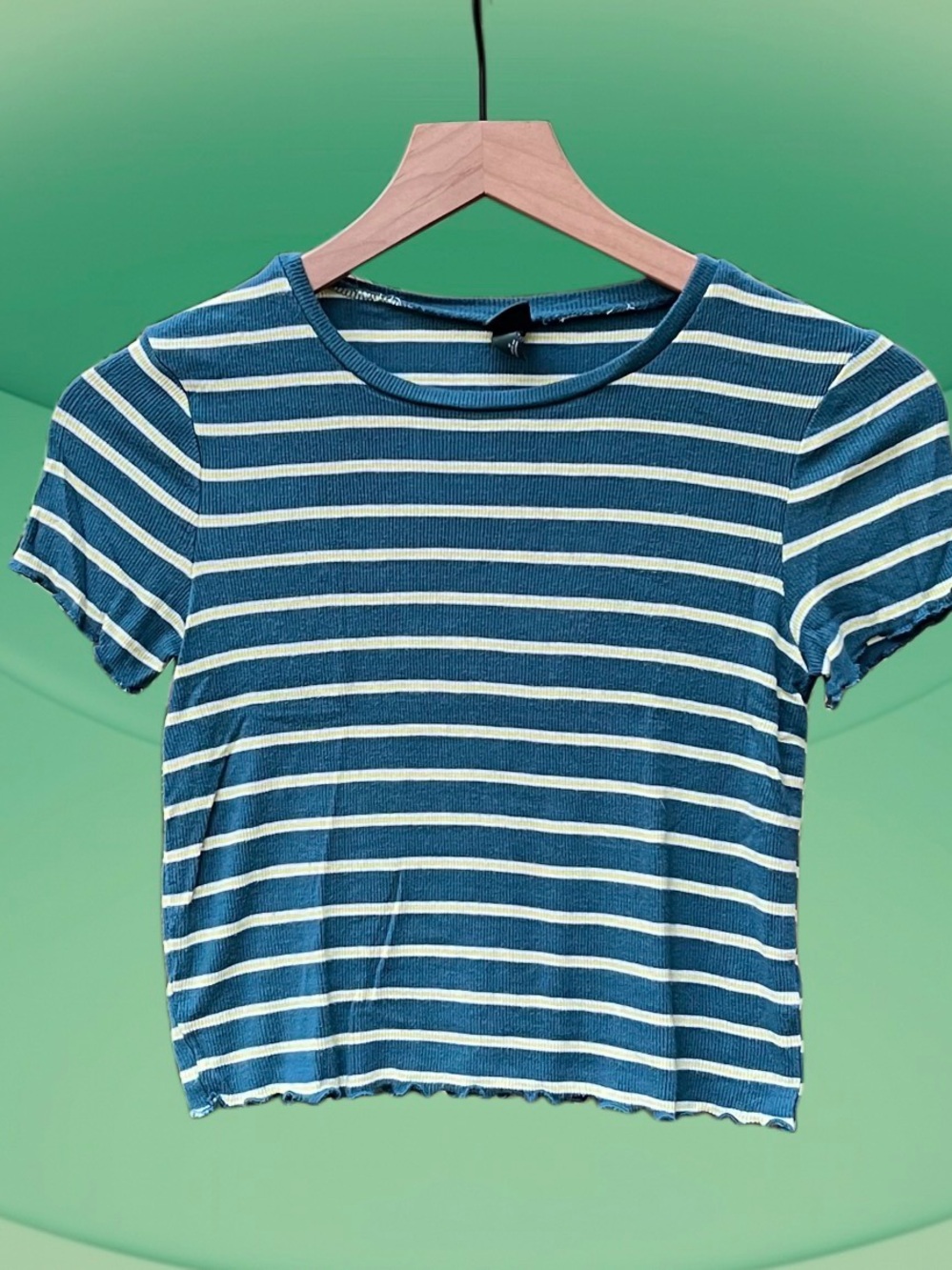 Wild Fable Green Stripe Stretchy Baby Tee Size S